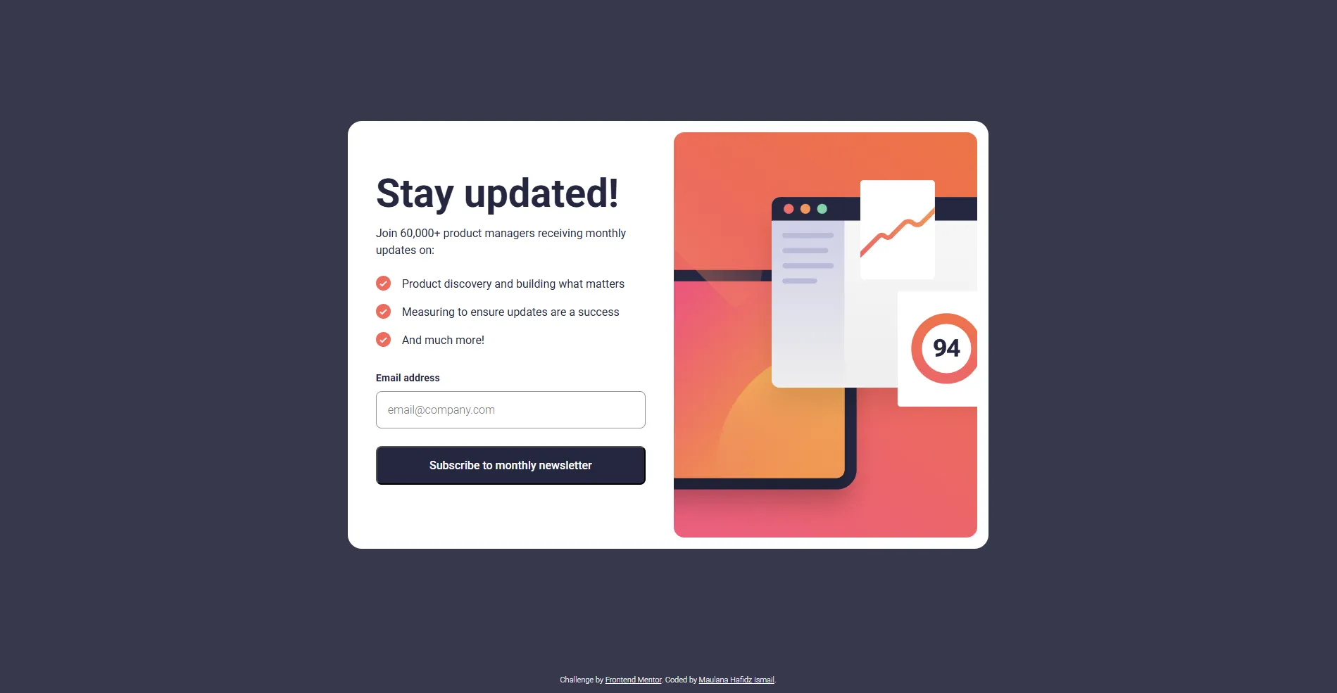 Newsletter Sign-up Form with Success Message